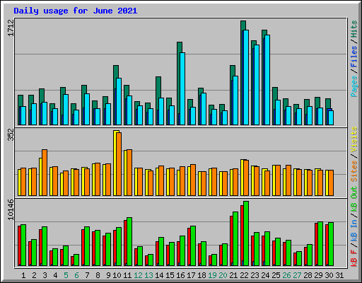 Daily usage for June 2021