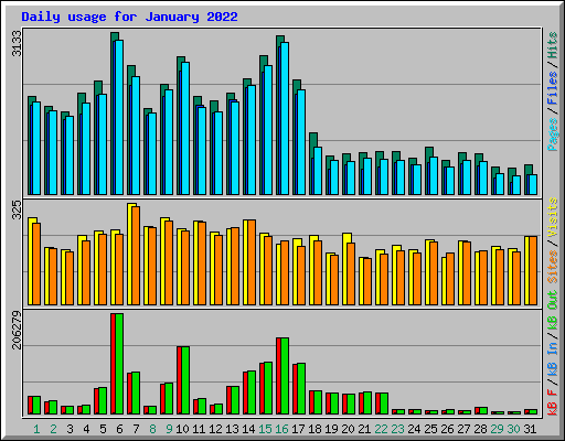 Daily usage for January 2022