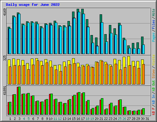 Daily usage for June 2022