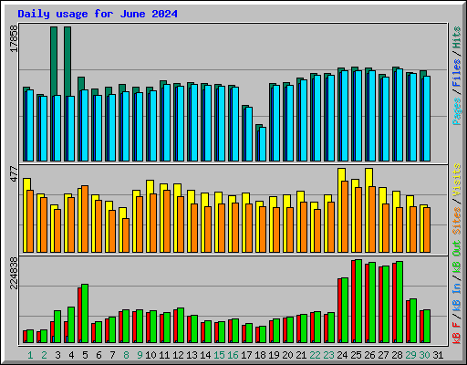 Daily usage for June 2024