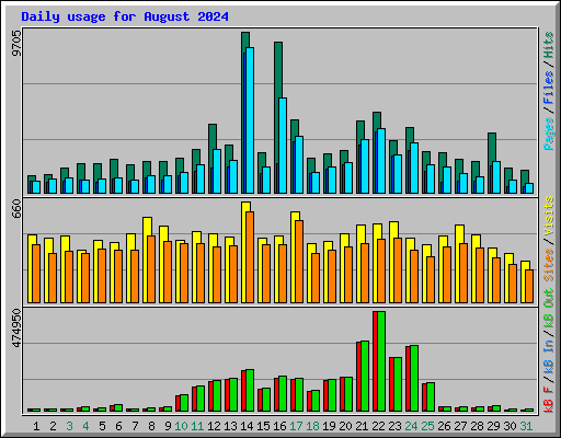 Daily usage for August 2024