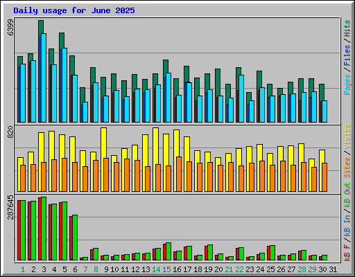 Daily usage for June 2025