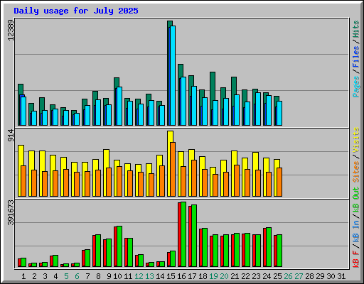 Daily usage for July 2025