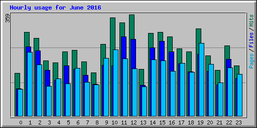 Hourly usage for June 2016