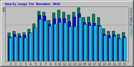 Hourly usage for November 2016