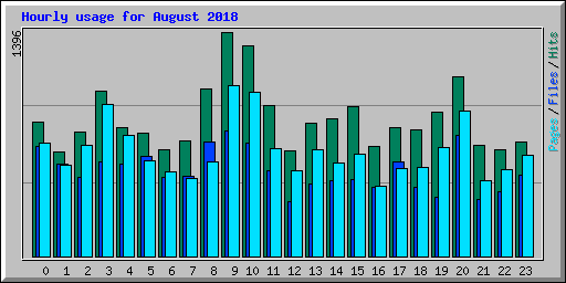 Hourly usage for August 2018