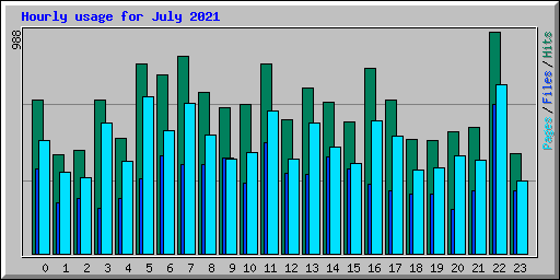 Hourly usage for July 2021