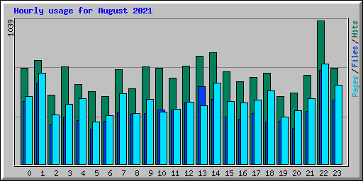 Hourly usage for August 2021