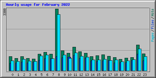 Hourly usage for February 2022