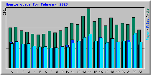 Hourly usage for February 2023