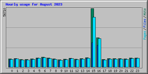 Hourly usage for August 2023