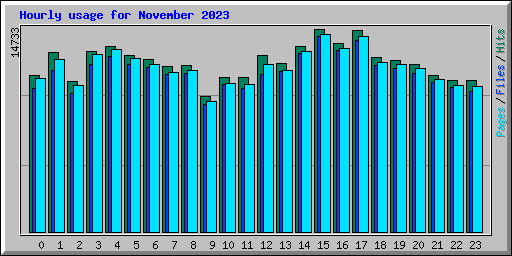Hourly usage for November 2023